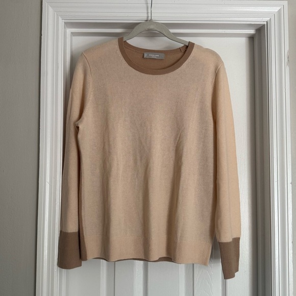 Everlane - The Cashmere Crew - Camel Brown Two Toned Large Crew - Picture 1 of 6